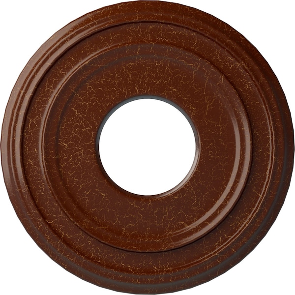 Ekena Millwork Classic Medallion (Canopies up to 7 1/4"), 12 3/8"OD x 4"ID x 1 1/8"P, Burnished Mahogany Crackle CM12CLBMC - main